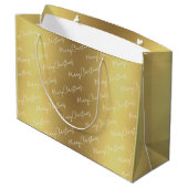 金ゴールドエレガントメリークリスマス ラージペーパーバッグ (裏面アングル)
