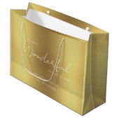 金ゴールドエレガントメリークリスマス ラージペーパーバッグ (正面アングル)