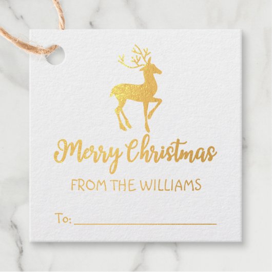 金ゴールドエレガントメリー・クリスマス一家 フェイバータグ (正面)