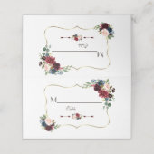 金ゴールドエレガントメルロネイビーブルーフローラテーブル番号 プレイスカード (外部開封)