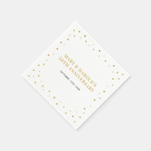 金ゴールドエレガントモダンの周年記念パーティー スタンダードカクテルナプキン (角)