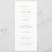 金ゴールドエレガントモダンスクリプ結婚トのミニマル プログラム (裏面)