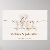 金ゴールドエレガントモダントレンディーにようこ結婚そ ポスター (正面)