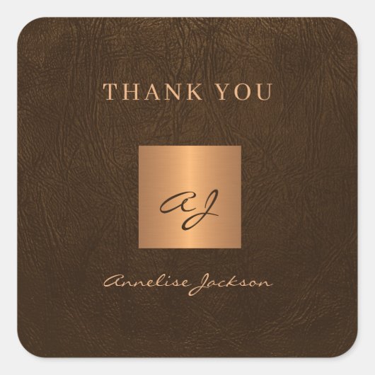 金ゴールドエレガントモノグラエレガント感謝してい名 スクエアシール (正面)