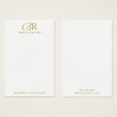 金ゴールドエレガントモノグラムイヤリング表示カード (正面&裏面)