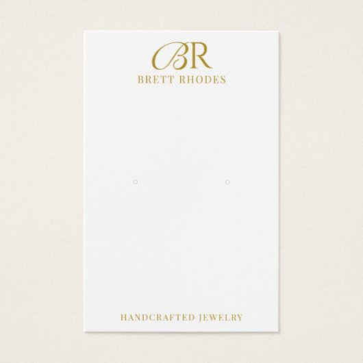 金ゴールドエレガントモノグラムイヤリング表示カード (正面)