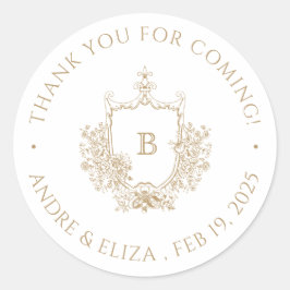 金ゴールドエレガントモノグラムクレスト ラウンドシール