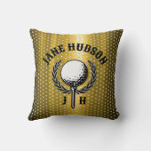 金ゴールドエレガントモノグラムゴルフデザイン クッション (裏面)