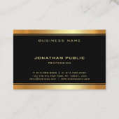 金ゴールドエレガントモノグラムテンプレートモダンプロフェッショナル 名刺 (裏面)