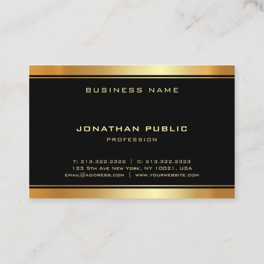 金ゴールドエレガントモノグラムテンプレートモダンプロフェッショナル 名刺 (裏面)