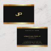 金ゴールドエレガントモノグラムテンプレートモダンプロフェッショナル 名刺 (正面/裏面)