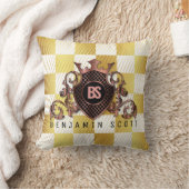 金ゴールドエレガントモノグラムデザインー枕 クッション (ブランケット)