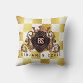 金ゴールドエレガントモノグラムデザインー枕 クッション (裏面)