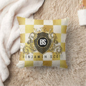 金ゴールドエレガントモノグラムデザインー枕 クッション (ブランケット)