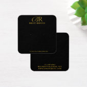 金ゴールドエレガントモノグラムブラックイヤリングディスプレイカード (デスク)