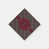 金ゴールドエレガントモノグラムプレイドクリスマスホリデー スタンダードカクテルナプキン (角)