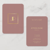 金ゴールドエレガントモノグラムプロフェッショナルモダンテンプレート 名刺 (正面/裏面)