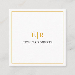 金ゴールドエレガントモノグラムプロフェッショナル スクエア名刺
