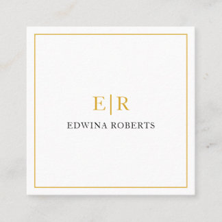 金ゴールドエレガントモノグラムプロフェッショナル スクエア名刺