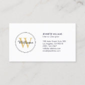 金ゴールドエレガントモノグラムプロフェッショナル 名刺 (裏面)