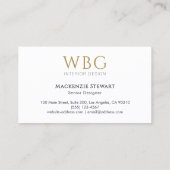 金ゴールドエレガントモノグラムミニマルプロフェッショナル 名刺 (裏面)