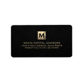 金ゴールドエレガントモノグラム住所 シール (正面)