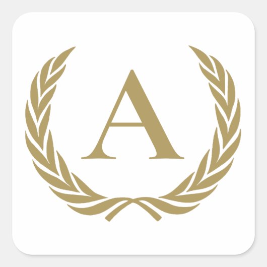 金ゴールドエレガントモノグラム及びリース スクエアシール (正面)