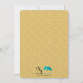 金ゴールドエレガントモノグラム結婚式招待状 招待状 (裏面)