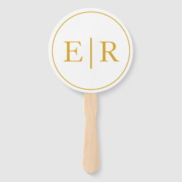 金ゴールドエレガントモノグラム結婚式 プログラム ハンドファン