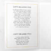 金ゴールドエレガントモノグラム3折パンフレット 三つ折りカード (内部最初)