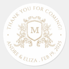 金ゴールドエレガントモノグラム ラウンドシール