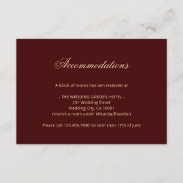 金ゴールドエレガントモノグラムBurgundy情報カード エンクロージャーカード