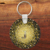 金ゴールドエレガントモノグラムJレターギフトキーチェーン キーホルダー (裏面)