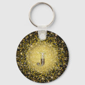 金ゴールドエレガントモノグラムJレターギフトキーチェーン キーホルダー (裏面)