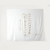 金ゴールドエレガントモノグラ結婚ムの写真の背景 タペストリー (正面(横))