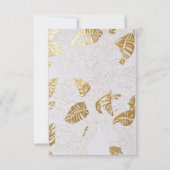 金ゴールドエレガントモンスターウェディング日付カードを保存 出欠カード (裏面)