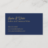 金ゴールドエレガントユニコーンスターリースカイファンタジー作家 名刺 (裏面)