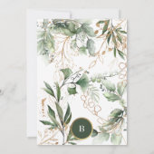 金ゴールドエレガントユーカリプスグリーンリーボホモスグリーン 招待状 (裏面)