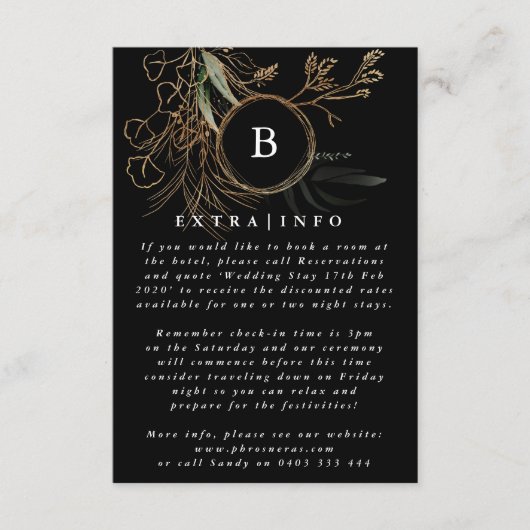 金ゴールドエレガントユーカリ黒詳細情報 エンクロージャーカード (正面)