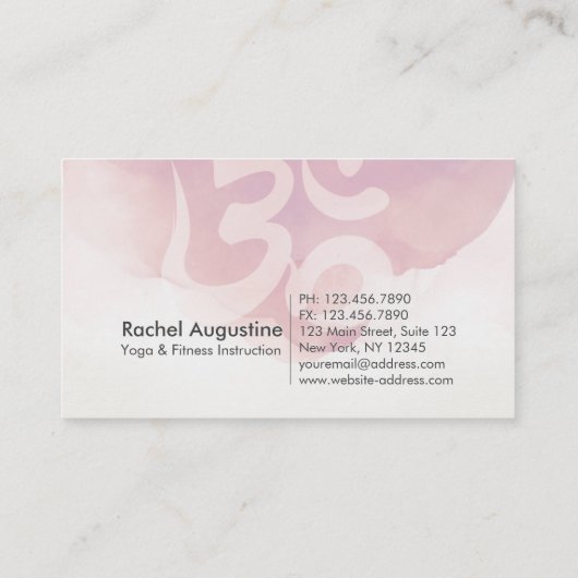 金ゴールドエレガントヨガ瞑想インストラクターオムシンボル 名刺 (裏面)