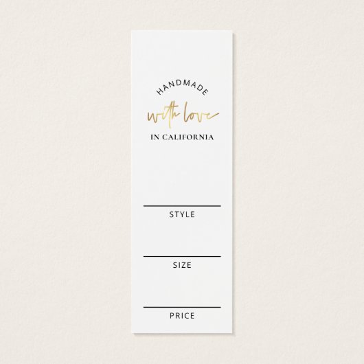 金ゴールドエレガントラグジュアリーブティックアパレルプライスラベル (裏面)