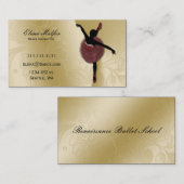 金ゴールドエレガントラビッシュ・バレリーナ・ビジネス・カード 名刺 (正面/裏面)