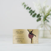 金ゴールドエレガントラビッシュ・バレリーナ・ビジネス・カード 名刺 (スタンド正面)