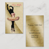 金ゴールドエレガントラビッシュ・バレリーナ・ビジネス・カード 名刺 (正面/裏面)