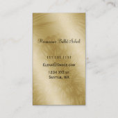 金ゴールドエレガントラビッシュ・バレリーナ・ビジネス・カード 名刺 (裏面)