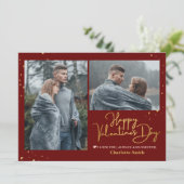 金ゴールドエレガントラブバレンタインのカップルの写真 シーズンカード (スタンド正面)