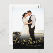 金ゴールドエレガントラヴホワ感謝していイはがき ポストカード (正面/裏面)