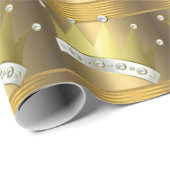 金ゴールドエレガントリトルプリンスベビーシャワーギフトラップ ラッピングペーパー (ロールコーナー)