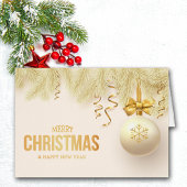 金ゴールドエレガントリボンスノーフレークバルブファミリーホリデー