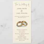 金ゴールドエレガントリングや輪クリー結婚ム&ブラウン プログラム (正面)